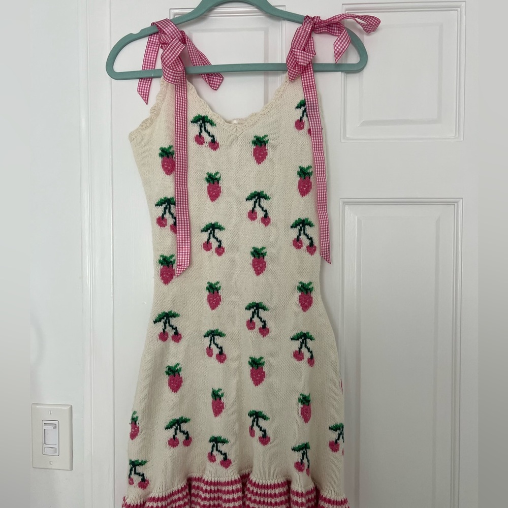 Loveshackfancy Yves Strawberry Knit Dress